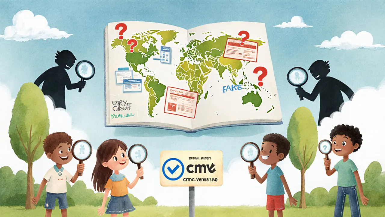 Children examining a map with fake airdrop scams, guided to the official DragonVerse.io website.