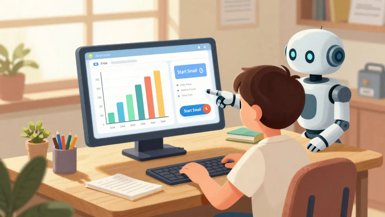 Beginner-friendly illustration of a user learning decentralized options trading