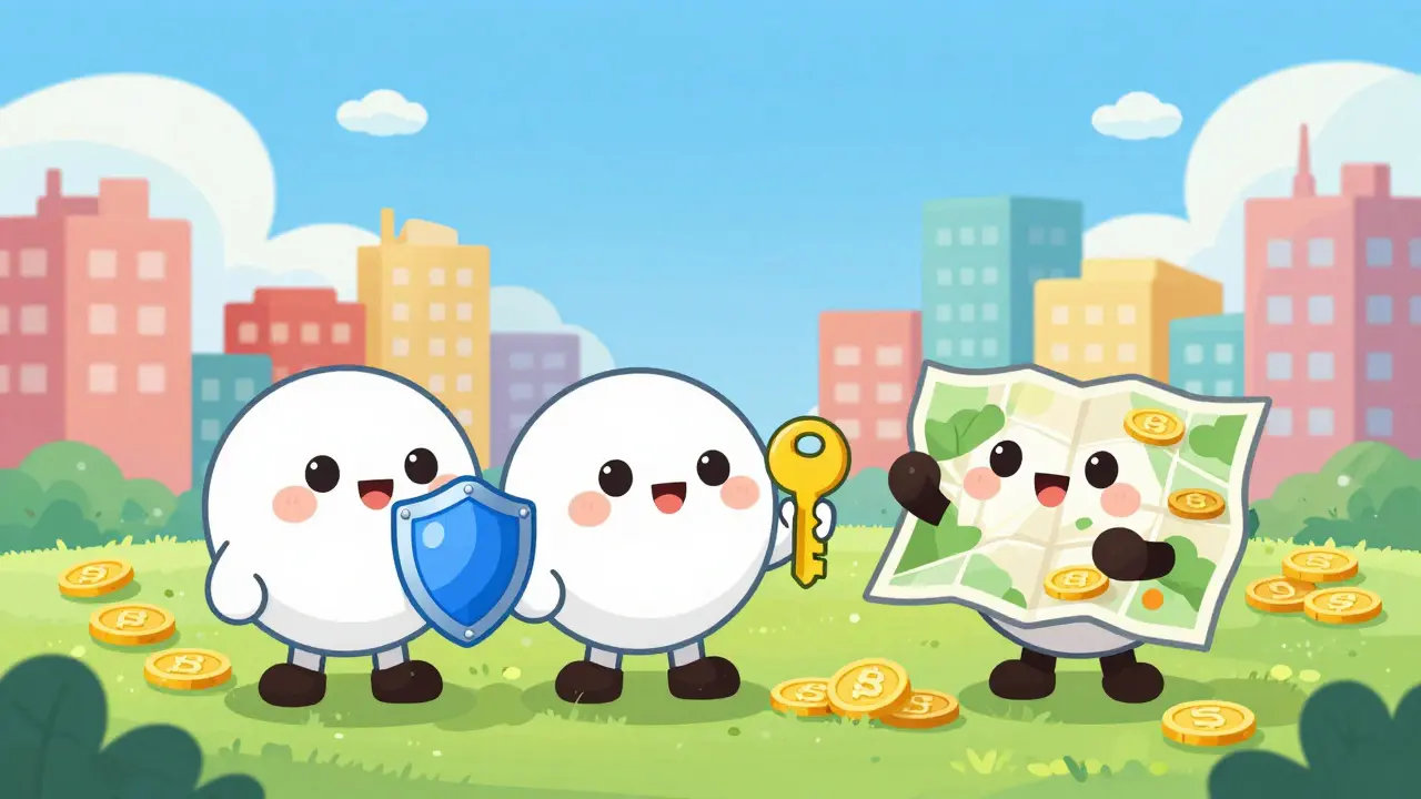 Friendly mascots guiding users to safe exchanges