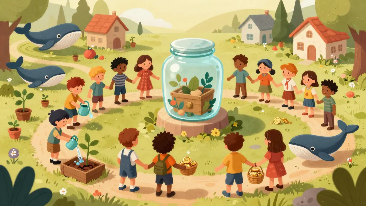 Community village sharing tokens and managing treasury together