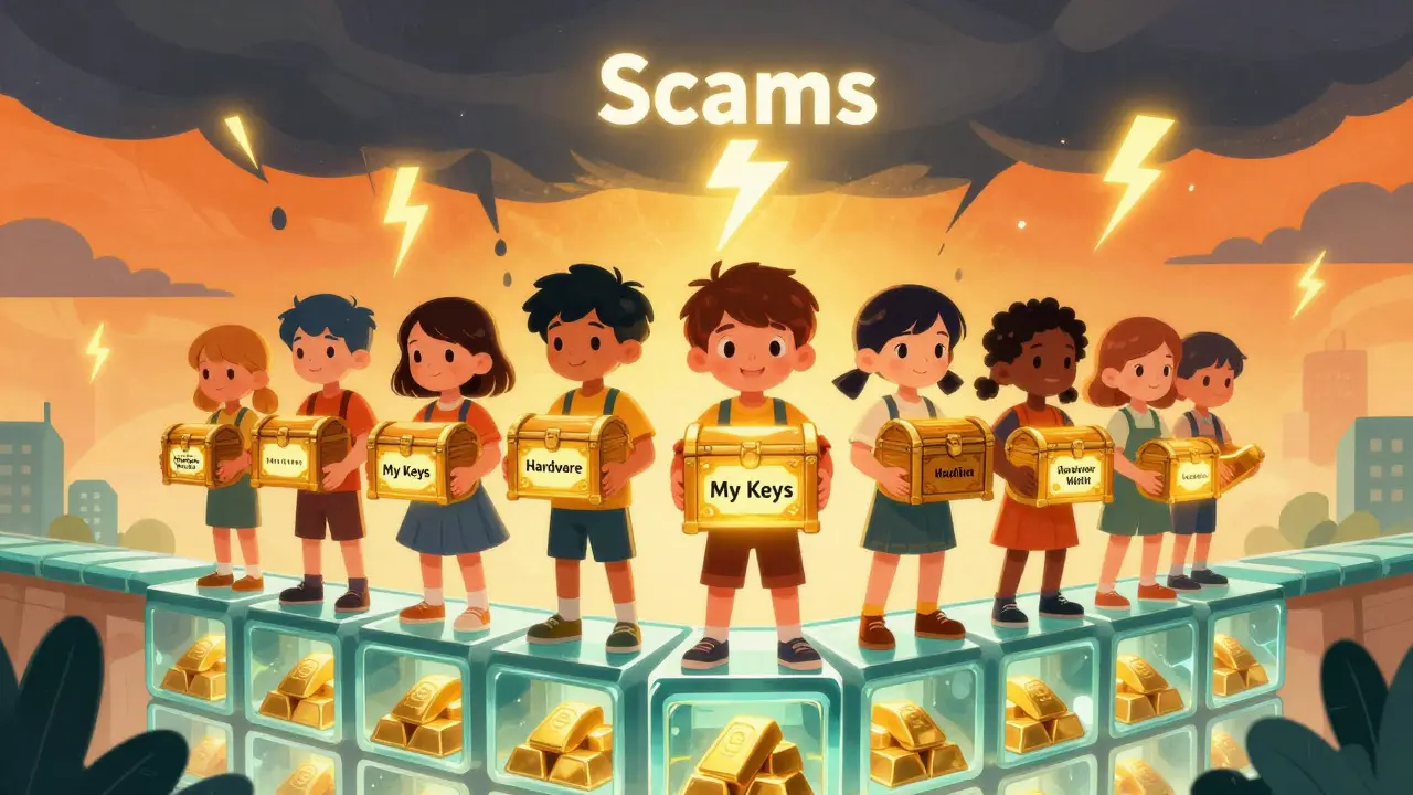 Kids holding secure wallets standing on a bridge of proof of reserves.