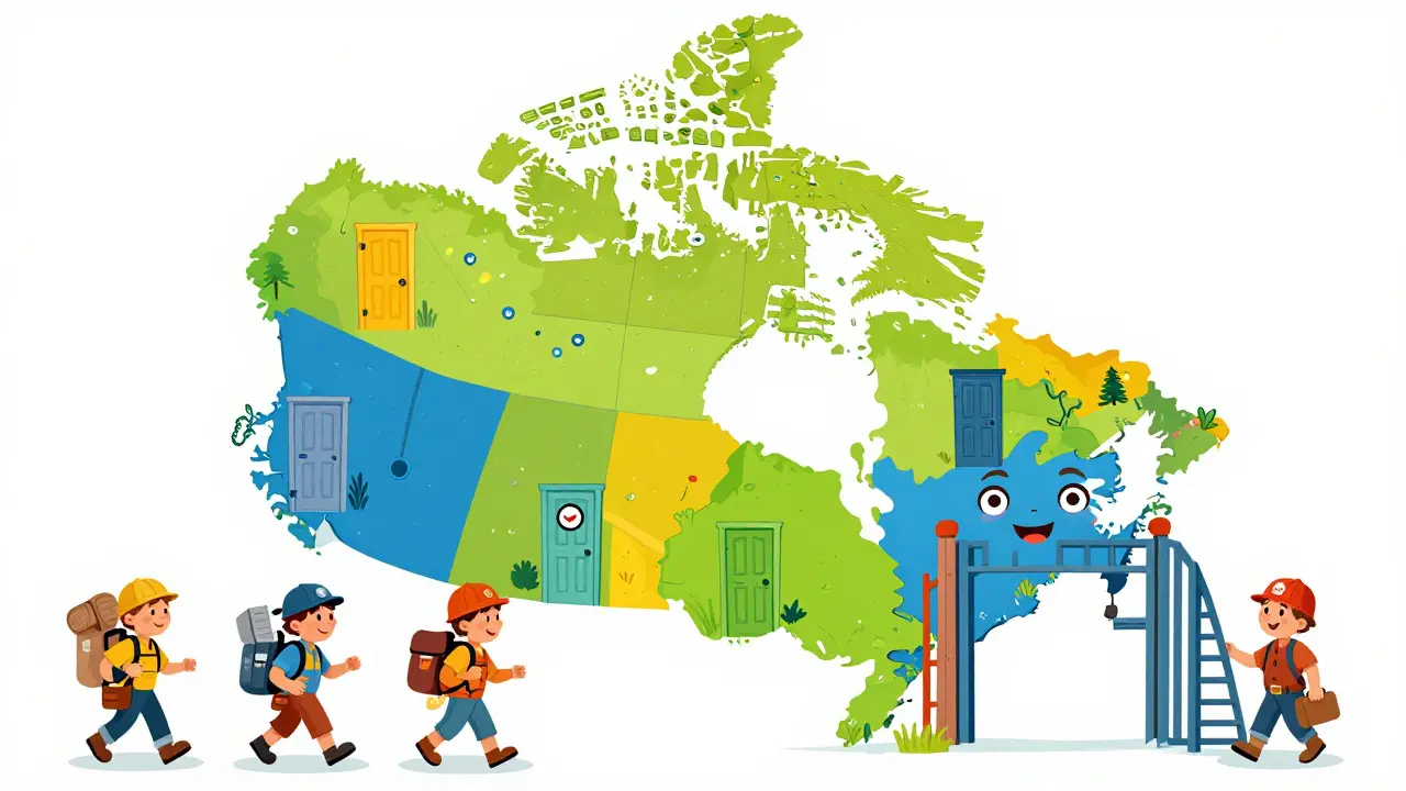 Map of Canada showing mining bans and Alberta